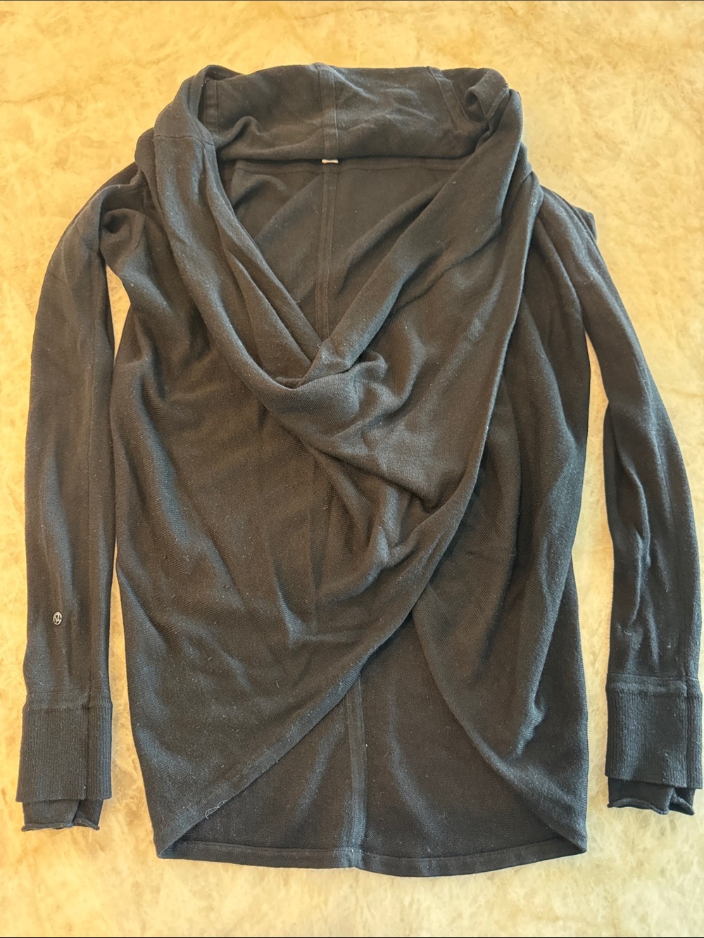 lululemon athletica Black Draped Cowl Cardigan
